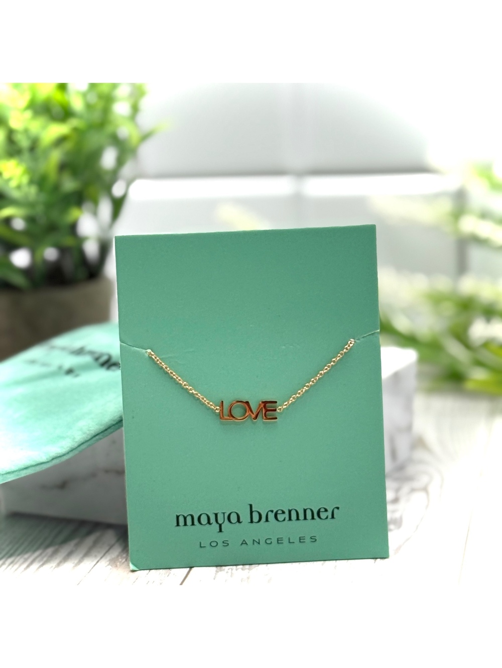 Gold-Tone Love Necklace by Maya Brenner